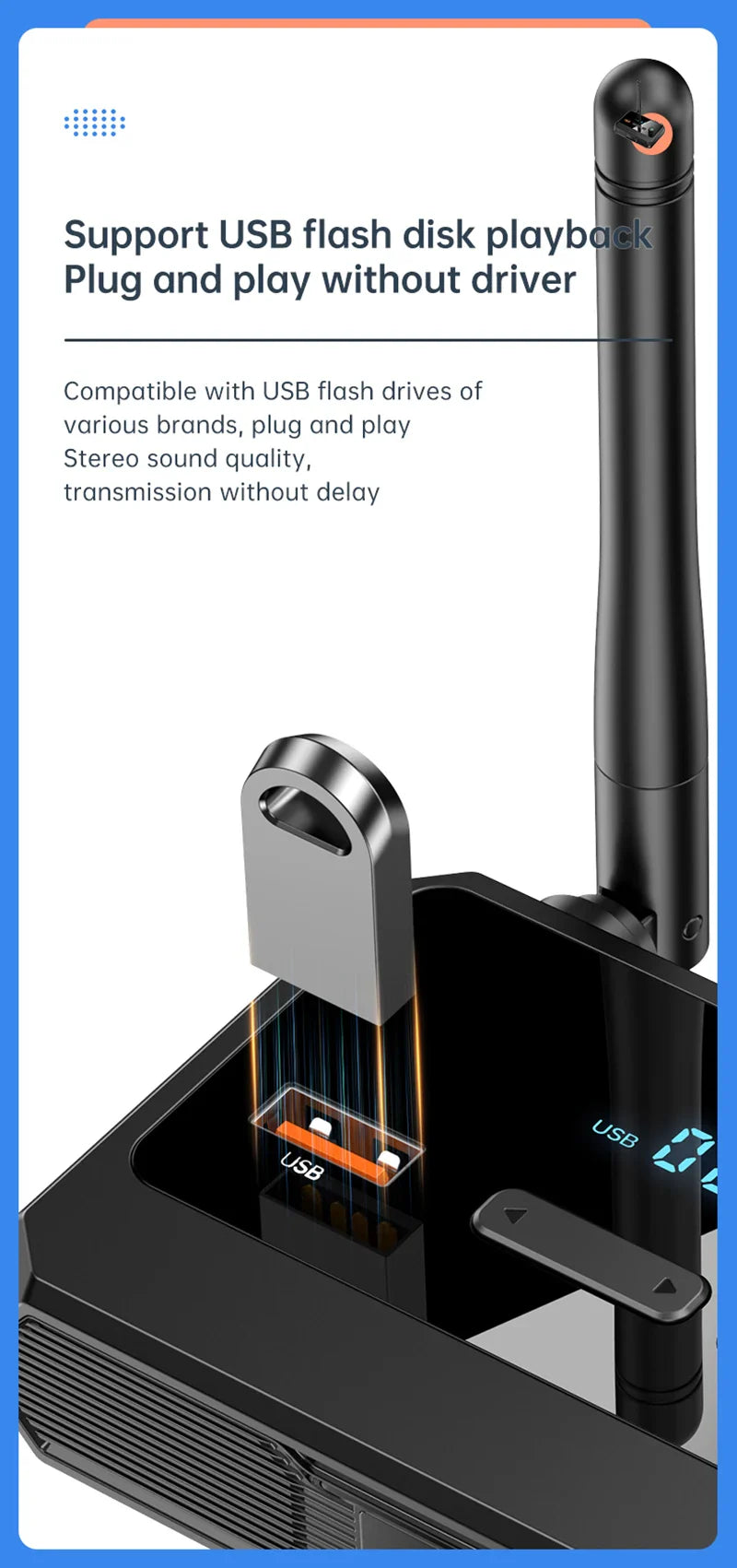 Bluetooth 5.3 Audio Receiver Support USB U-Disk Play Wireless Adapter R/L 2 RCA/3.5MM AUX/Optical Fiber Jack For Car Kit Speaker