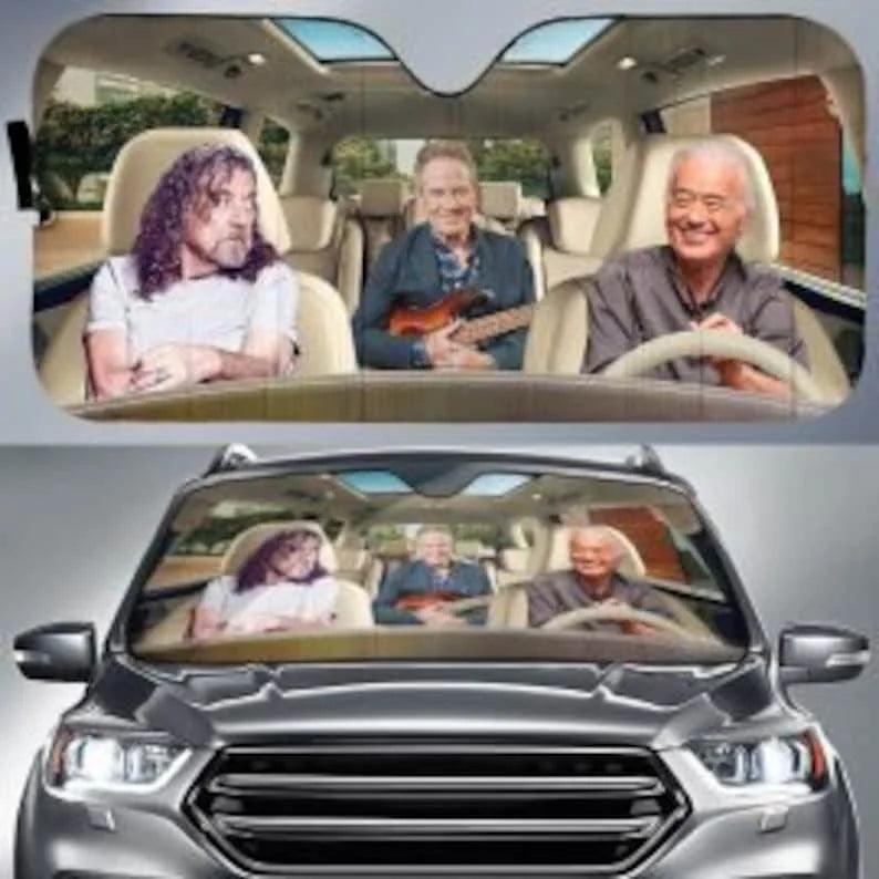 Get the Led Out Zeppelin Fan Car Sunshade - Lizard Vigilante