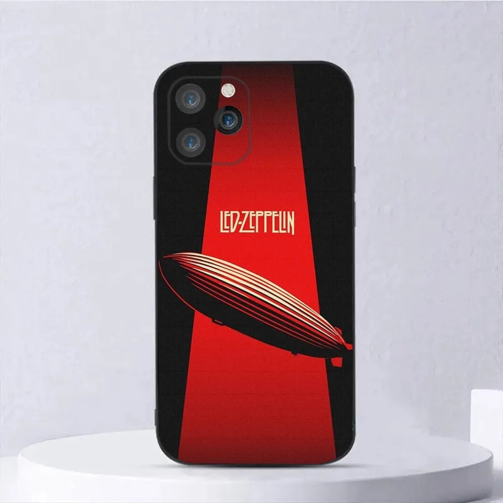 Led Zep Phone Case For iPhone 15, 14, 13, 12, 11, Plus, Pro Max ,XS, X, XR, SE, Mini, 8, 7 Soft Silicone Zeppelin Black Cover - Premium cell phone case from Lizard Vigilante - Just $19.77! Shop now at Lizard Vigilante