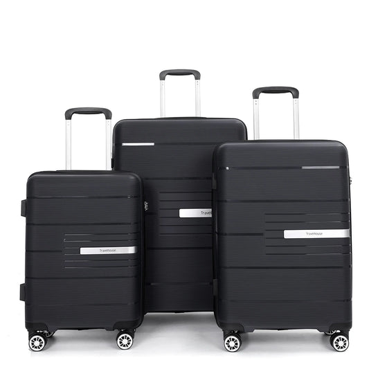 Travelhouse Hardshell Suitcase PP Luggage Sets Lightweight Durable Suitcase with TSA Lock,3-Piece Set (20/24/28) - Premium  from Lizard Vigilante - Just $180.99! Shop now at Lizard Vigilante