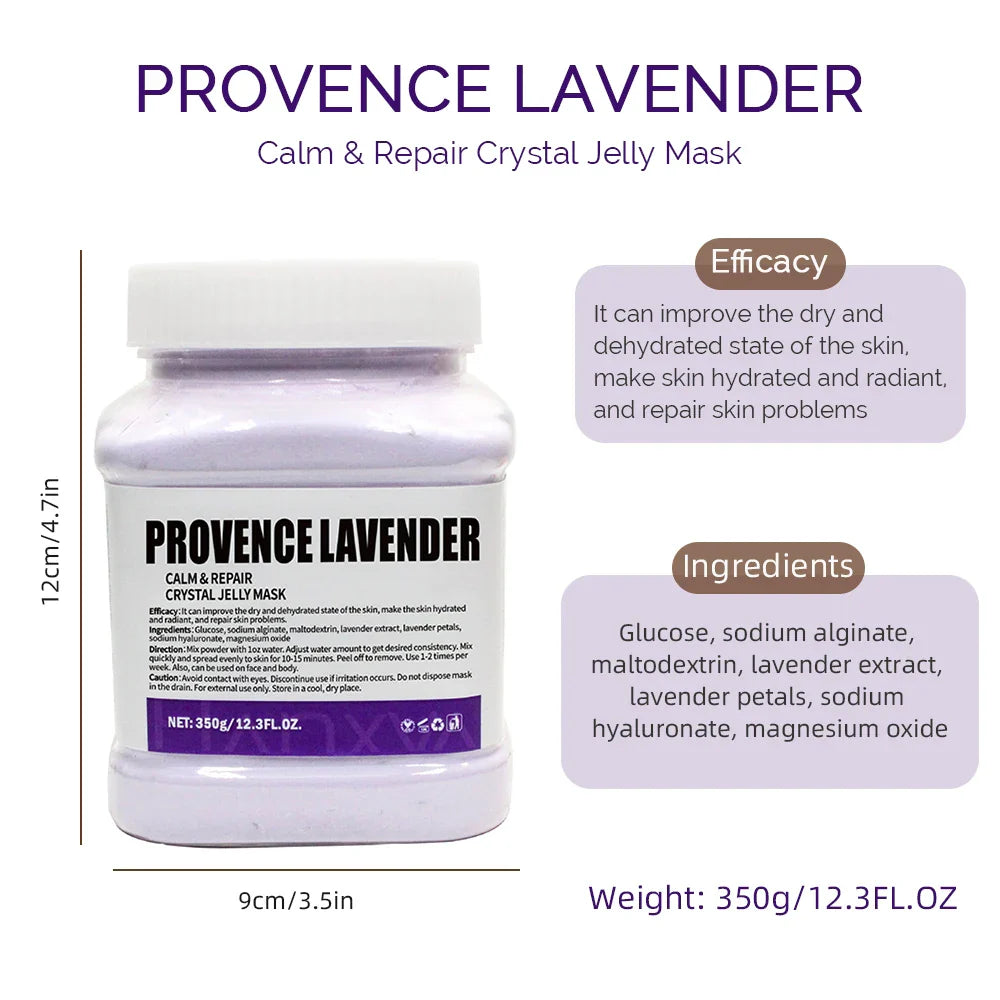 350g Jelly Mask Powder Rose Lavender Crystal Mask Collagen Face Mask Skin Moisturizing Powder Mask Facial Mask DIY Skin Care