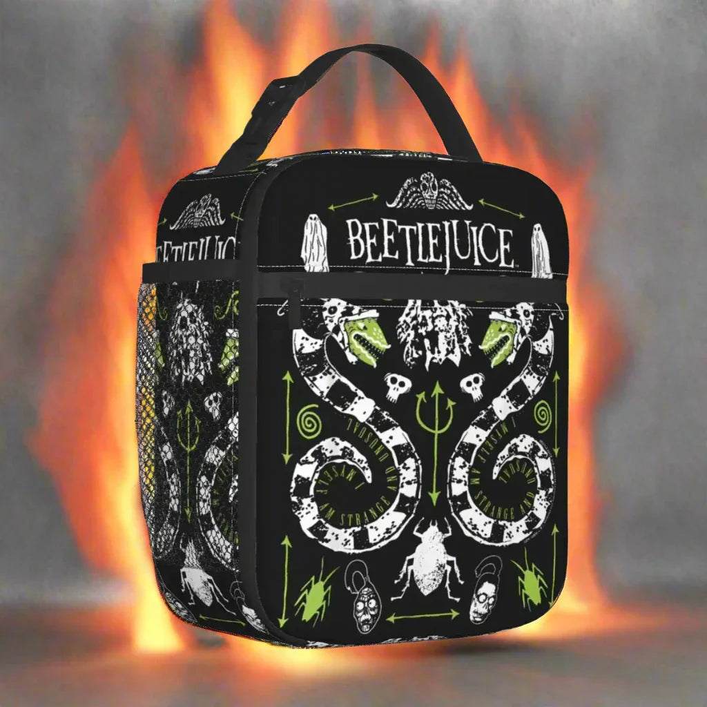 Beetlejuice Poster-Themed Insulated Lunch Bag – Portable Halloween Cooler Tote for Office Food Storage - Premium  from Lizard Vigilante - Just $24.99! Shop now at Lizard Vigilante