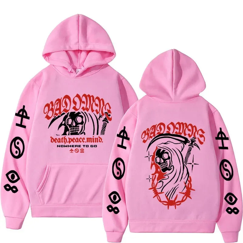 Limited Edition Bad Omens 2023 Rock Band Tour Hoodie | Men's Harajuku Y2K Streetwear | Gothic Fleece Long Sleeve Pullover Sweatshirt - Premium  from Lizard Vigilante - Just $43.88! Shop now at Lizard Vigilante