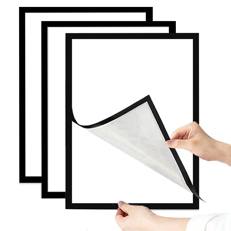 A4/A5/A6 Black Magnetic Photo Frame Publicity Column Advertising Column Self Adhesive Soft Poster Frame Certificate Folder
