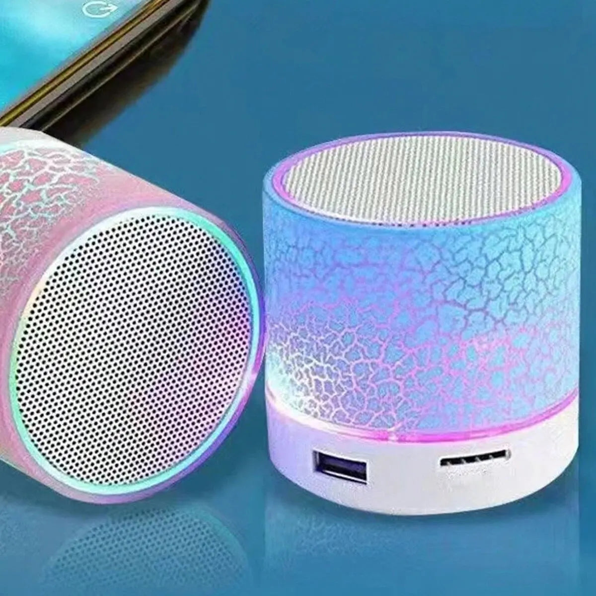 Wireless Mini Speaker with 7-Color Dazzle Light & Subwoofer – Portable Small Speaker with USB Power, TF Card Support - Premium wireless speaker from Lizard Vigilante - Just $23.88! Shop now at Lizard Vigilante