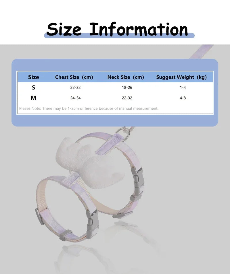 Cat Harness Wings Pet Harnesses And Leashes Set Adjustable Pet Harness for Cats Small Dogs Pug Chihuahua Cat Accessories