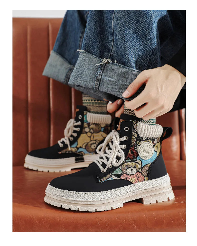 "Riot Fuel" Men's Street Platform Combat Boots – 2025 Limited Ankle-Lace Designer Desert Kickers for Cold-War Winters - Premium boots from dsers - Just $32.99! Shop now at Lizard Vigilante