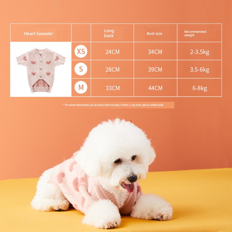 UF.Bemo Princess Style Pet Sweater for Small Dogs – Autumn & Winter Cardigan - Premium dog clothes from Lizard Vigilante - Just $39.99! Shop now at Lizard Vigilante