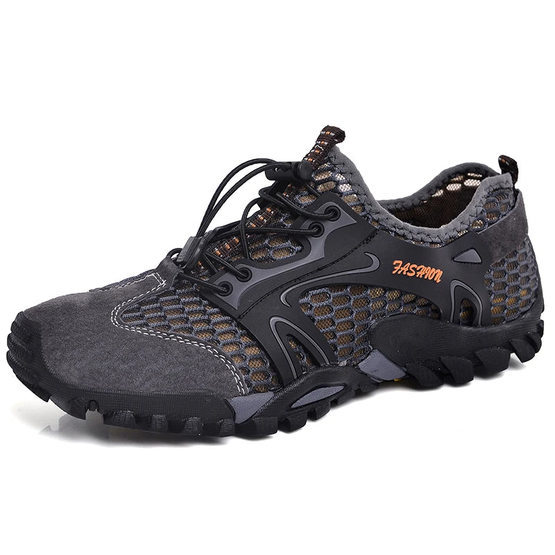 Men's Breathable Waterproof Suede Mesh Hiking Shoes | Quick-Dry Rock Climbing & Outdoor Sport Sneakers - Premium Shoes from Lizard Vigilante - Just $48.88! Shop now at Lizard Vigilante