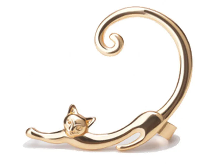 New Fashion Rhinestone Ear Cuff Earring luxury Rose Gold Color Exaggerated Gecko Lizards Earrings Elegant Metal Cat Ear Clip - Premium earring from Lizard Vigilante - Just $13.79! Shop now at Lizard Vigilante