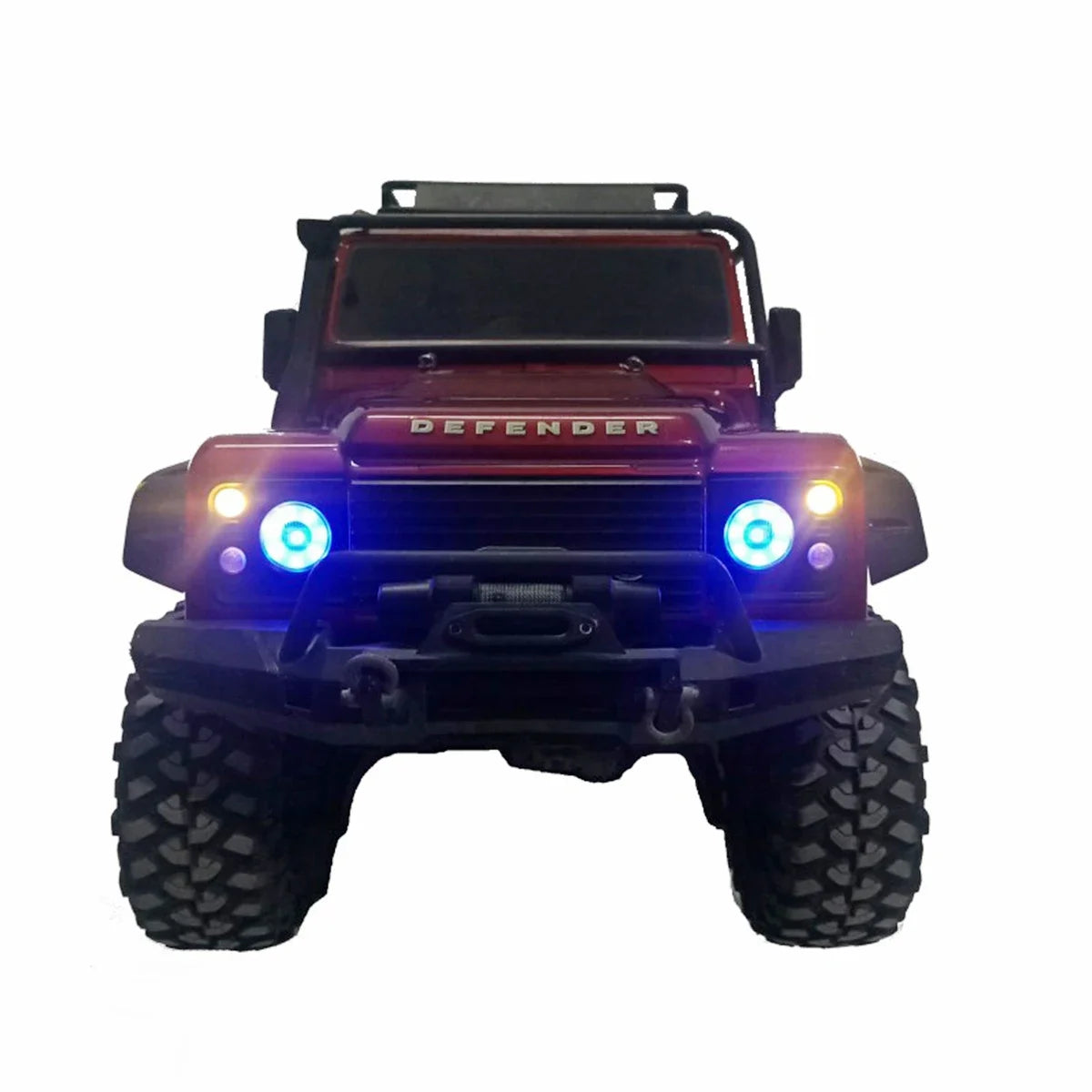 TRX4 Defender Light Kit – Front & Rear LED Lights with Angel Eyes for 1/10 RC Rock Crawler TRX-4 Body Custom Upgrade - Premium headlights from Lizard Vigilante - Just $42.66! Shop now at Lizard Vigilante