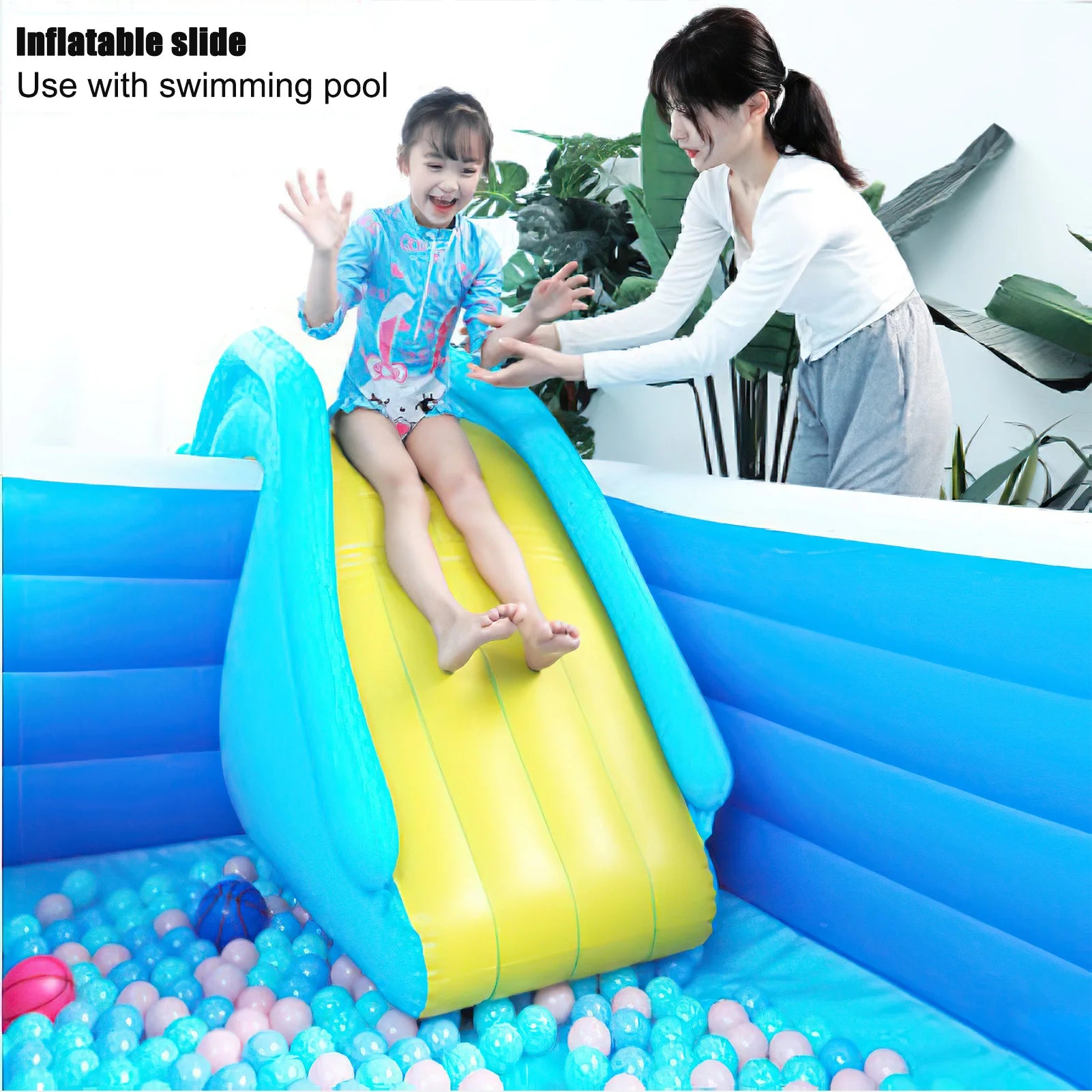 Inflatable Pool Water Slide With Wider Steps Baby Bath Toys Kids Swimming Water Play Toy Recreation Facilit For Outdoor Indoor - Premium  from Lizard Vigilante - Just $54.99! Shop now at Lizard Vigilante