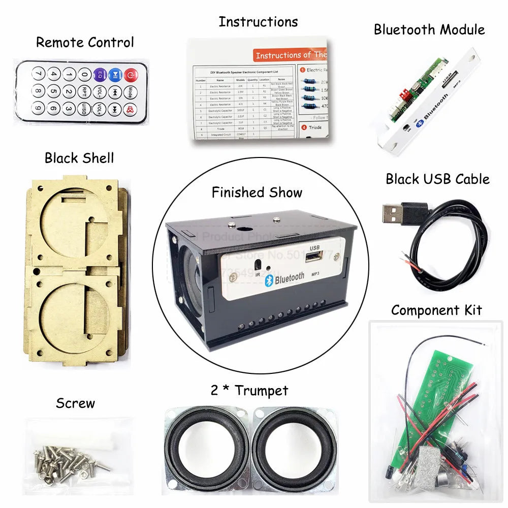 DIY Bluetooth Speaker Kit Electronics DIY Soldering Project Practice Solder Assembly DIY Electronic Kit Component 2*3W Speakers