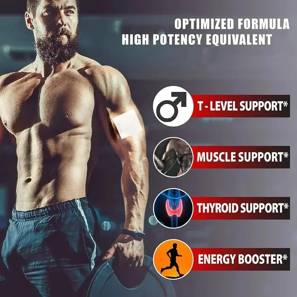 Muscle Building Extreme Testosterone Booster Transdermal Patches with Vitamin B6 – Anabolic Supplement for Men – 8 Patches (Made in USA) - Premium t boost from Lizard Vigilante - Just $18.99! Shop now at Lizard Vigilante