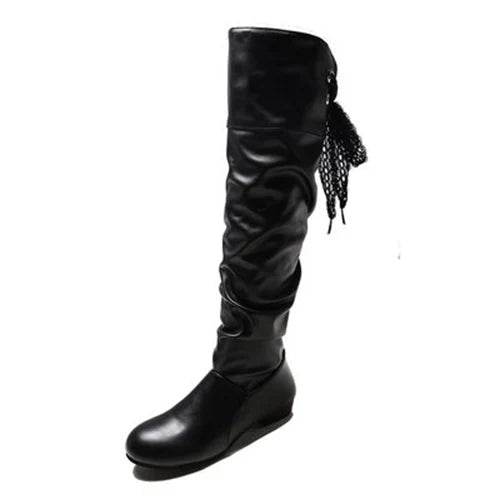 Vigilante Valkyrie Kicks – Knee-High Lace-Up Leather Boots for Women Who Don’t Ask Permission - Premium boots from dsers - Just $89.99! Shop now at Lizard Vigilante