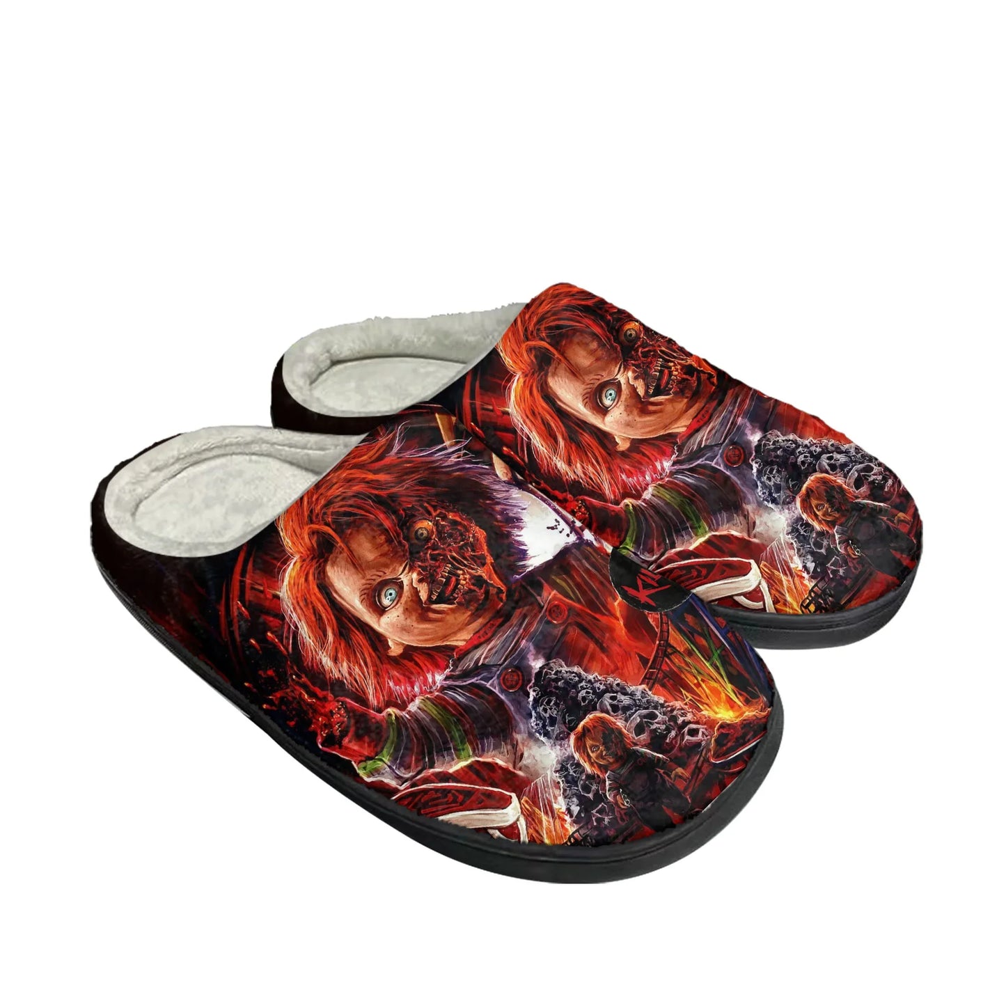 Unisex Child’s Play Chucky Slippers Plush Indoor Cotton Slippers for Comfort | Cozy Bedroom Footwear for Horror Fans - Premium slippers from Lizard Vigilante - Just $29.95! Shop now at Lizard Vigilante