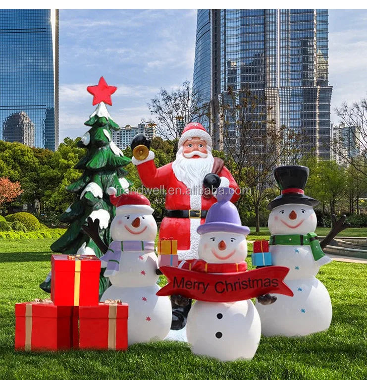 Outdoor Christmas Tree Decoration Life Size Christmas Statue For Sale