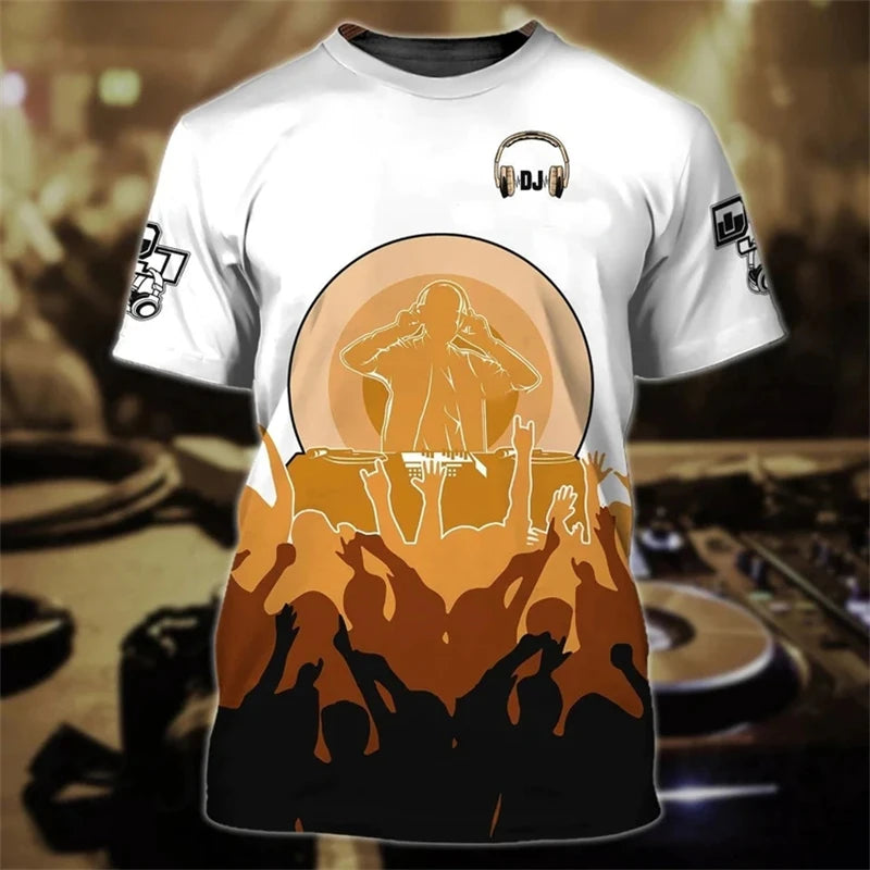 DJ Vertigo Riot 3D Print Harajuku Oversized Music Tee