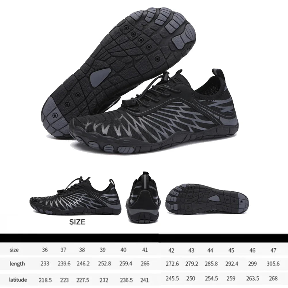 Swim Shoes Biking Aqua Shoes – Breathable Lace-Up Diving Sneakers for Men & Unisex - Premium swim shoes from Lizard Vigilante - Just $38.88! Shop now at Lizard Vigilante