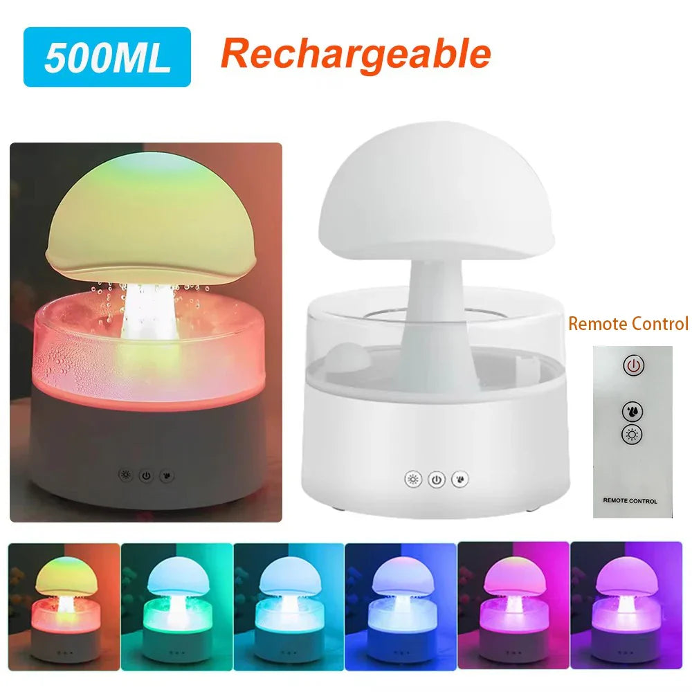 Mi Mushroom Air Humidifier Wireless Fragrance Diffuser Bedroom Essential Oils Diffuser Rain Cloud Night Light Home Appliance