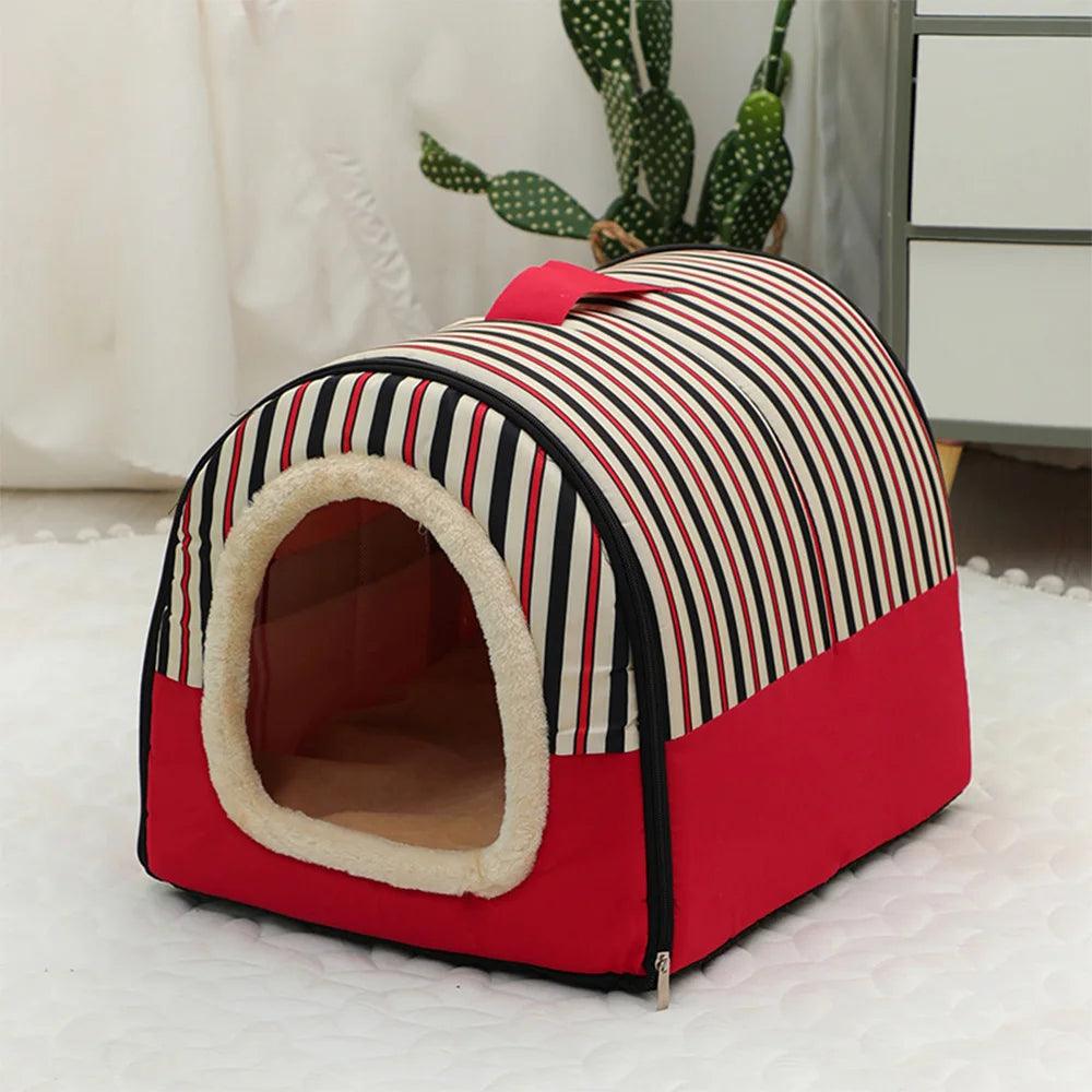 Portable Handle Type House For Cats 16 Kinds Printings Semi-enclosed 3D Plush Removable&Washable Warm Cat Villa Tent - Premium pet supplies from Lizard Vigilante - Just $20.99! Shop now at Lizard Vigilante