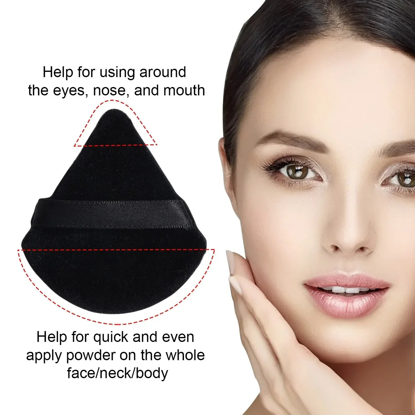 Wholesale 10/ 12 Pcs Triangle Powder Puff Wet Dry Use For Loose Powder Liquid Cosmetic Soft Plush Powder Puff Makeup Foundation