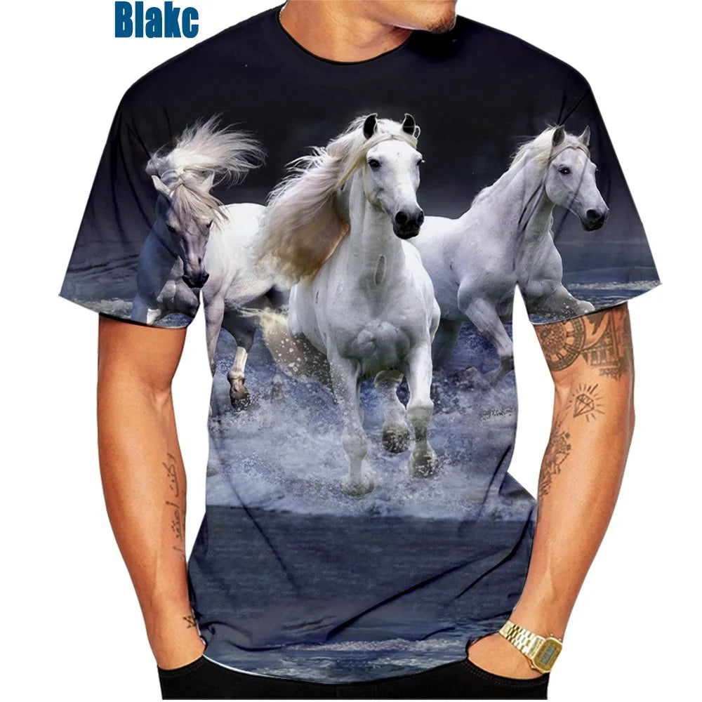 New Fashion 3D Printed Animal Horse T-Shirt for Men and Women – Creative Casual Tee, Lightweight & Quick-Dry - Premium T-Shirts from Lizard Vigilante - Just $22.99! Shop now at Lizard Vigilante