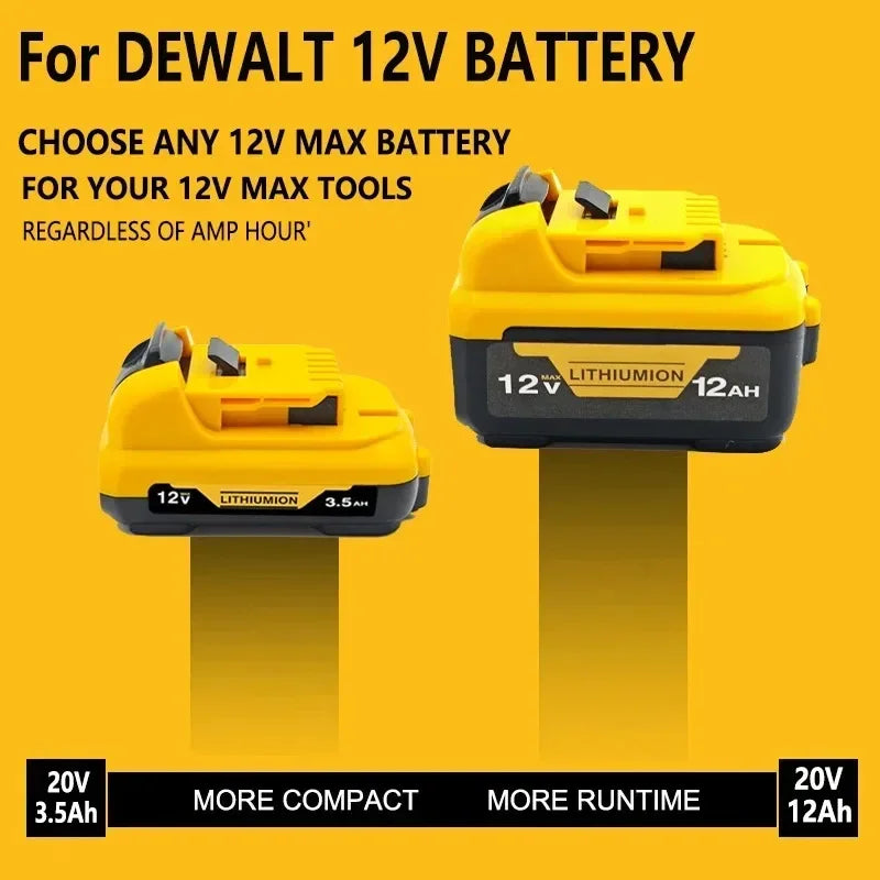 High-Capacity 12V Lithium Battery for Dewalt Tools – 3.0Ah / 5.0Ah / 6.0Ah – Compatible with DCB120, DCB124, DW089LG, DCD701F2, Laser Levels & More