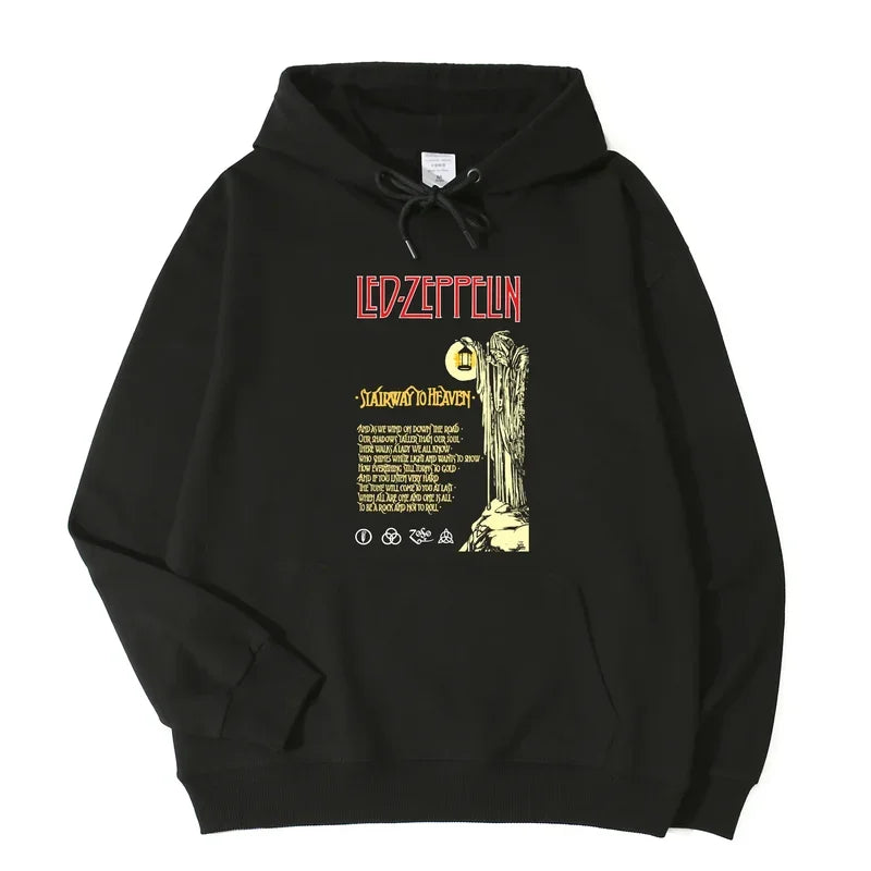 Led Zeppelin Hoodie - Unisex Full-Sleeve Classic Cotton Hoodie – All-Season Streetwear - Premium Hoodie from Lizard Vigilante - Just $48.88! Shop now at Lizard Vigilante