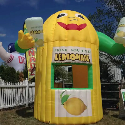 9.2ft Inflatable Lemonade Stand Concession Booth with Lemon Drink Kiosk – Vibrant & Fun Food Sales Tent for Promotions, Events, & Parties – Complete with Air Blower - Premium bounce houce from Lizard Vigilante - Just $1001.08! Shop now at Lizard Vigilante