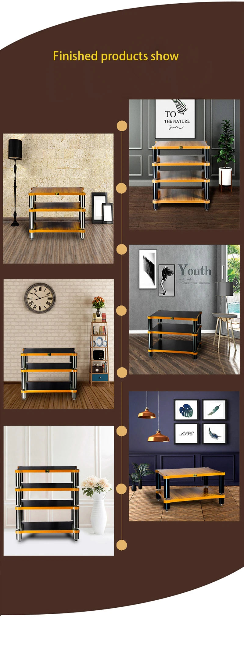 🎶 CHANGELIN Iron Reverb HiFi Audio Rack — Heavy-Duty CD Player, DAC & Amplifier Cabinet with Shock-Absorbing Spikes for Pure Sonic Power