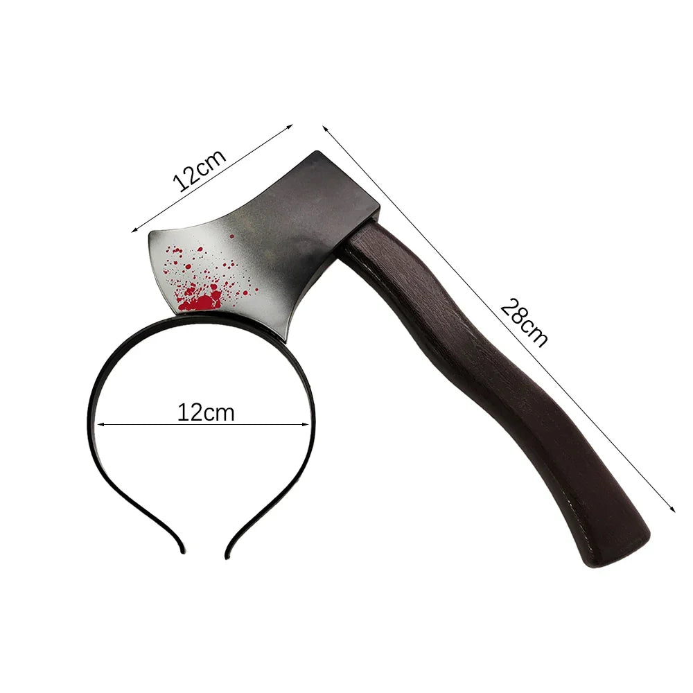 Halloween Decor Accessories Hair Hoop Horror Blood Fake Ax Saws Knife Gothic Headband Halloween Party Masquerade Cosplay Prop