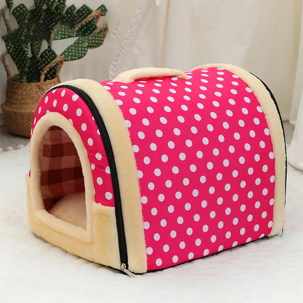 Portable Handle Type House For Cats 16 Kinds Printings Semi-enclosed 3D Plush Removable&Washable Warm Cat Villa Tent - Premium pet supplies from Lizard Vigilante - Just $20.99! Shop now at Lizard Vigilante