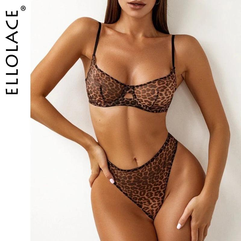 Ellolace Ladies Seamless Bra Set See Through Seductive Lingerie Outfit Fine Lace Underwear Fancy Bilizna Set Attractive Women's Intimate - Lizard Vigilante