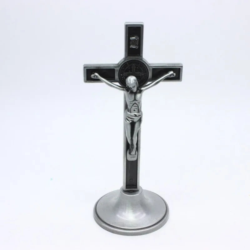 Cross Crucifix Stand Christ Catholic Jesus Statue Figurine Religious Prayer Church Decoration Home Chapel Decor