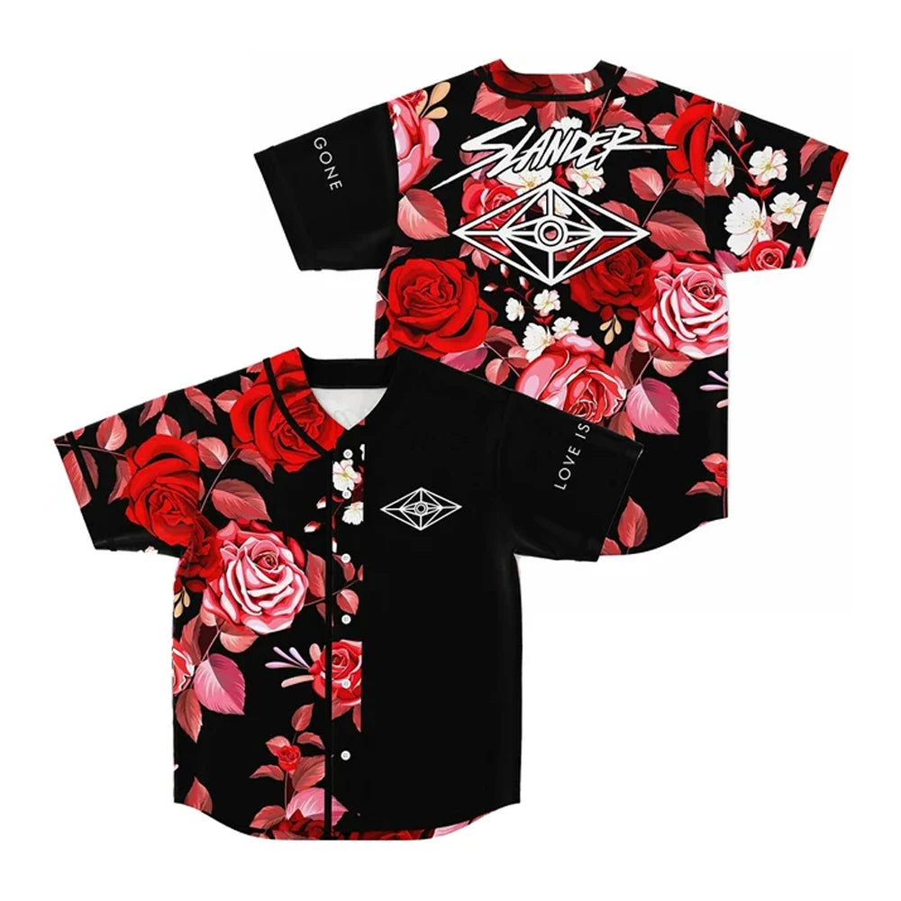 SLANDER: Love Is Gone Blood Rose Jersey — 3D Streetwear Button-Up for the Heartbroken & Hellbound - Premium jersey from dsers - Just $52.22! Shop now at Lizard Vigilante