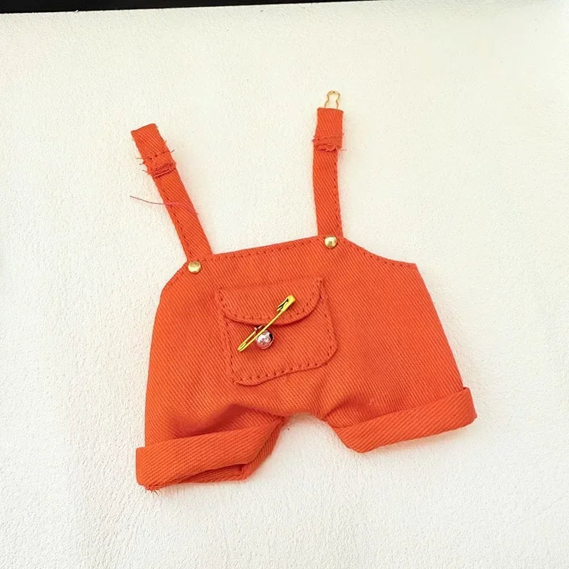 Labubu Doll Clothes Big Into Energy Clothing Replacement Summer Overalls with Straw Hat and Belt Set for Ropa Labubu