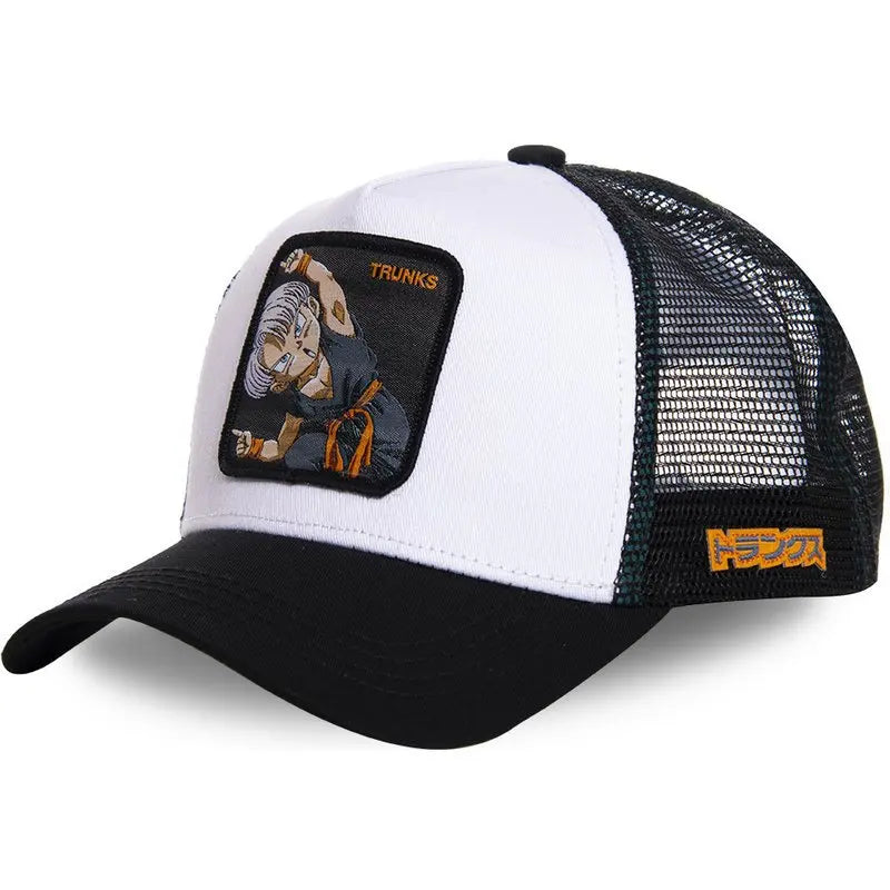 New Dragon Ball Trucker Hat Son Goku Cap Summer Travel Peaked Cap Men's Embroidery Hip-Hop Cap Style Sun Visor Adjustable Mesh - Premium cap from Lizard Vigilante - Just $4.99! Shop now at Lizard Vigilante