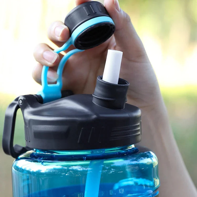 Sturdy 2l 3l Gym Water Bottle With Straw – Bpa Free Travel Jug For Sports, School, And Heavy Metal Hydration