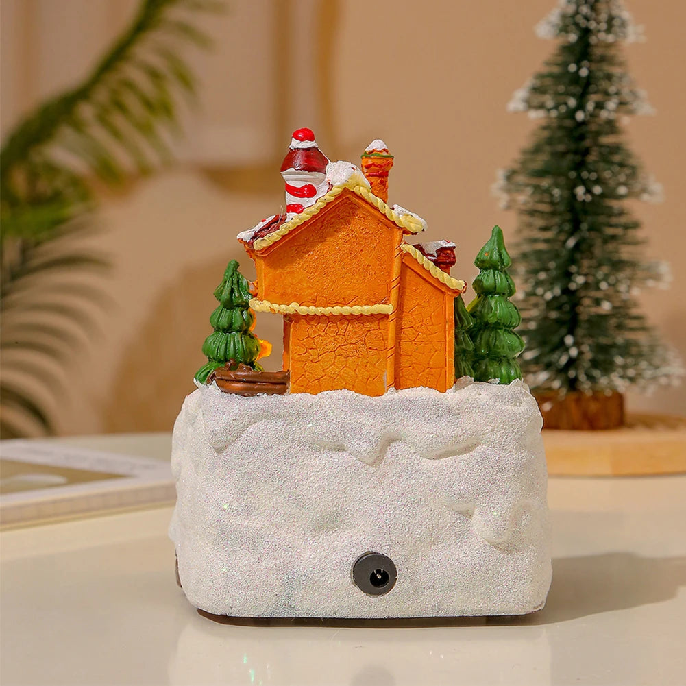 Christmas Music Box Illuminated Music Resin House Ornament Rotating Winter Scene 6.3inch Home Tabletop Decoration Gift for Kids - Premium  from Lizard Vigilante - Just $42.99! Shop now at Lizard Vigilante