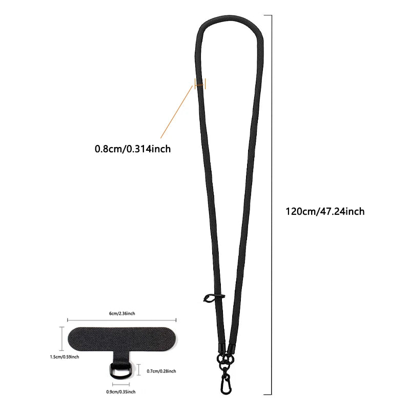 8mm Thick Anti-lost Mobile Phone Lanyard Crossbody Detachable Neck Cord Outdoor Sturdy And Durable Hanging Wrist Strap - Premium  from Lizard Vigilante - Just $4.99! Shop now at Lizard Vigilante