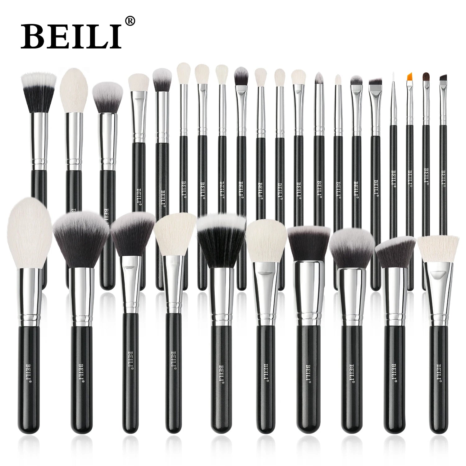 BEILI Professional Black Makeup Brushes Set - Natural Goat Hair, Synthetic Hair, 30-Piece Kit - Premium makeup brush set from Lizard Vigilante - Just $35.99! Shop now at Lizard Vigilante