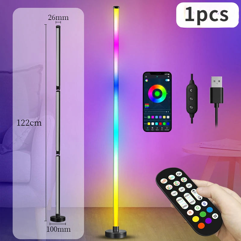 Smart RGB Floor Lamp with Music Sync  Modern Mood Lighting LED Stand Lights for Bedroom Game Room Living Room Decor - Premium  from Lizard Vigilante - Just $56.99! Shop now at Lizard Vigilante