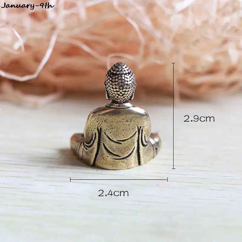 1PC Buddha Statues Copper Sculpture Fengshui Figurine Home Decor Resin Sitting  Miniature 2.8x2.4cm