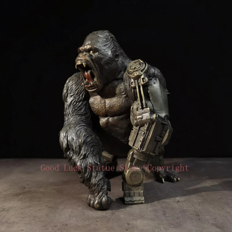 Famous sculptor Collectible works Postmodernism bronze Sculpture ART Mechanical gorilla HOME office Bar Decorative statue