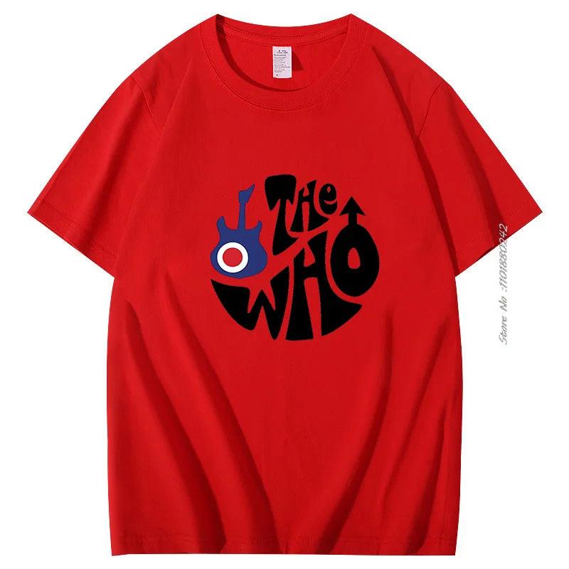 Classic The Who Rock Band Cotton Graphic T Shirts Novelty Short Sleeve Squeeze Box T-Shirts Popular Creative Unisex Loose Breathable Shirt - Lizard Vigilante