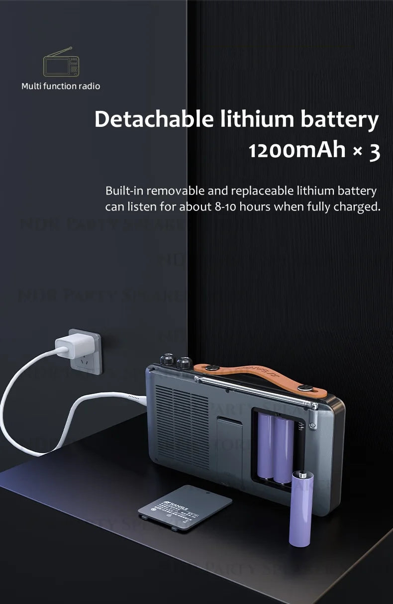 SANSUI Wireless Bluetooth Speakers Home Full-band Radio LED HD Video Player Portable MP4 Walkman Built-in Rechargeable Battery