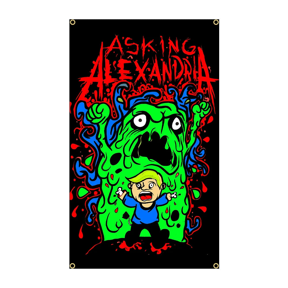 90x150cm 3x5Ft Asking Alexandria Rock Band Flag – Polyester Printed Banner for Bedroom Wall Decor, Metal Music Tapestry - Premium flag from Lizard Vigilante - Just $23.99! Shop now at Lizard Vigilante