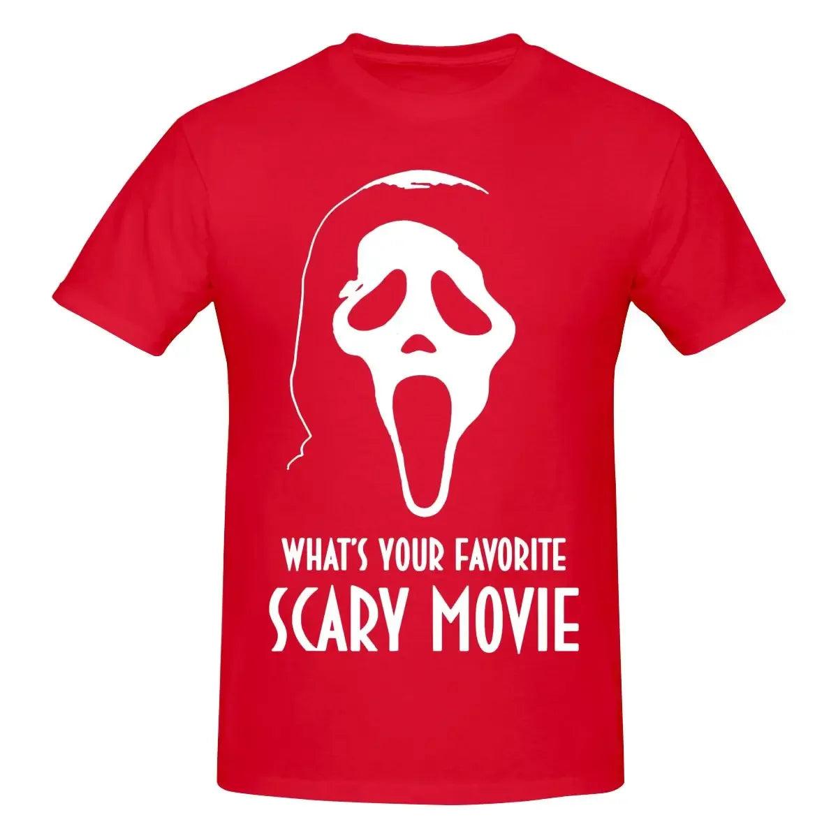 Ghostface What's Your Favorite Scary Movie T Shirt O-neck Cotton Short Sleeve Shirts - Premium  from Lizard Vigilante - Just $22.99! Shop now at Lizard Vigilante