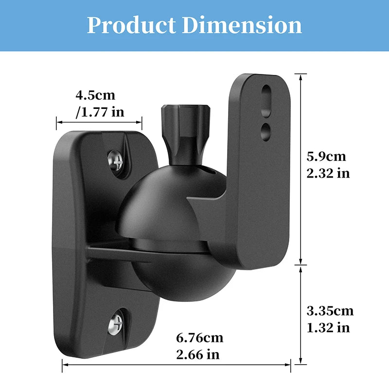 LINGYOU Universal Surround Sound Speaker Wall Mount Bracket for Home Theater with Rotatable and Adjustable Angle 2Pcs/Pair - Premium  from Lizard Vigilante - Just $24.99! Shop now at Lizard Vigilante